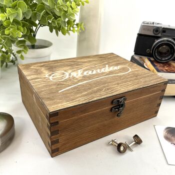Personalised Name Wooden Jewellery Box, 5 of 12