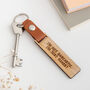 Personalised Oak Wood Message Keyring, thumbnail 1 of 4