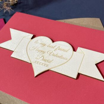 Personalised Wooden Heart Valentine’s Keepsake Card, 8 of 9