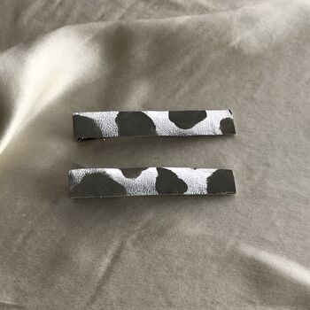 Leather Barrette Hair Clips 'Nibble', 4 of 11