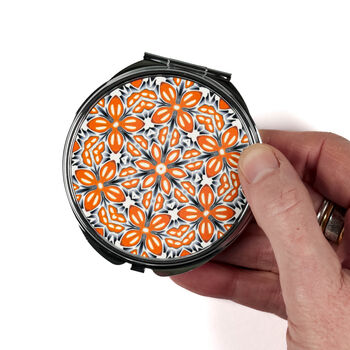 Orange Fox Flower Compact Mirror And Lens Cloth, 12 of 12