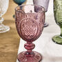 Set Of Four Vintage Embossed Coloured Wine Glasses, thumbnail 4 of 9