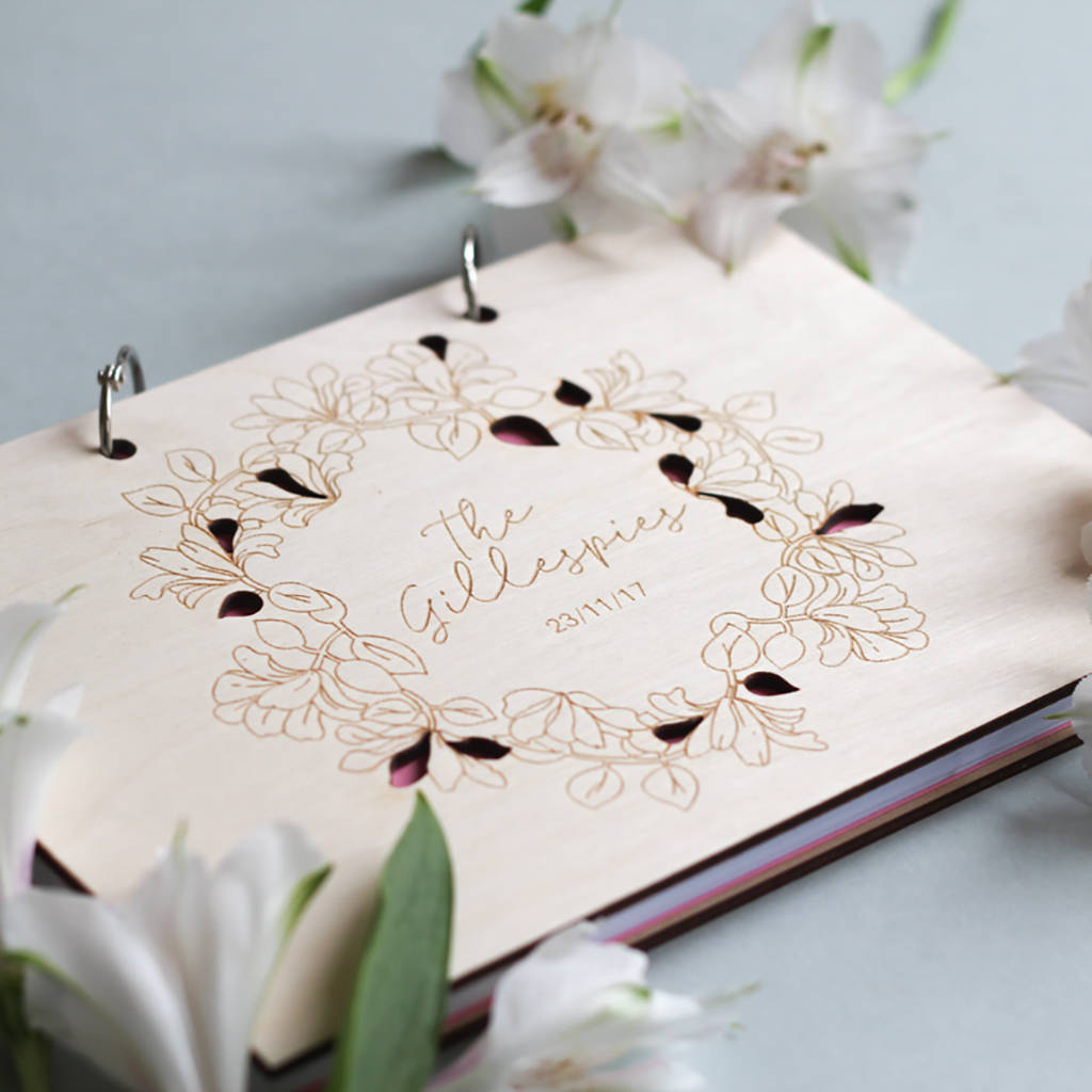 Floral Cut Out Wedding Guest Book, 1 of 4