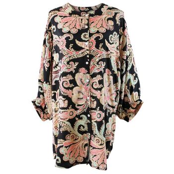 'Daphne' Black, Rose And Gold Floral Baroque Button Down Shirt, 5 of 5