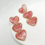Pink Marbled Heart Statement Stud Earrings, Valentines, thumbnail 5 of 11