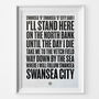 Swansea 'Swansea 'O' Swansea' Football Song Print, thumbnail 1 of 3