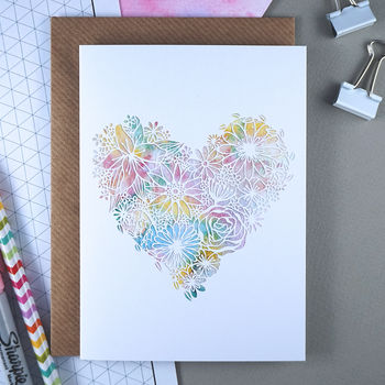 Floral Watercolour Heart | Birthday Card For A Friend, 5 of 6
