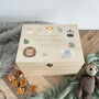 Personalised Jungle Animals New Baby Keepsake Box, thumbnail 1 of 8