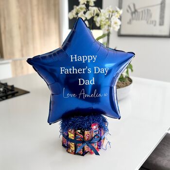 Personalised Fathers Day Balloon Chocolate Bar Cake, 3 of 8