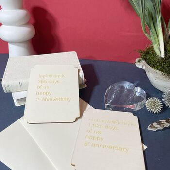 Personalised Wooden 1st Anniversary Keepsake Plaque, 3 of 9
