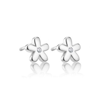 Sterling Silver Little Flower Stud Earrings, 2 of 4