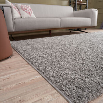 The Rugs Plain Grey Shaggy Rug, 7 of 12