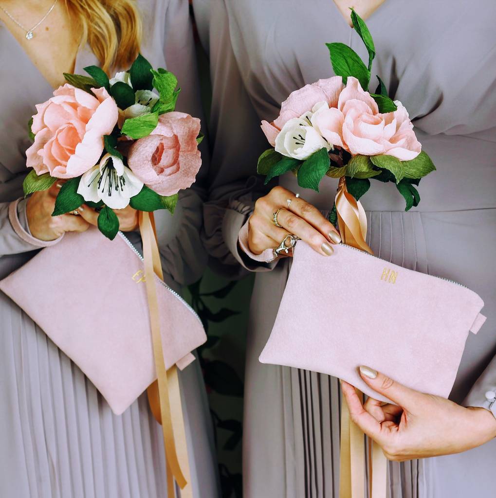 Bridesmaids Leather Clutch Bag Set Of Five By Suede&Co