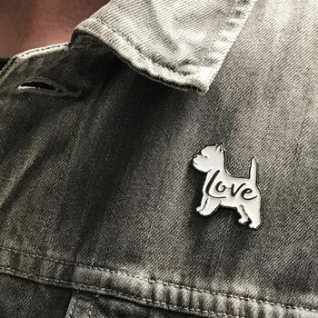 Westie 'Love' Enamel Lapel Pin Badge, 3 of 4