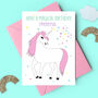 Unicorn Personalised Birthday Card, thumbnail 1 of 3