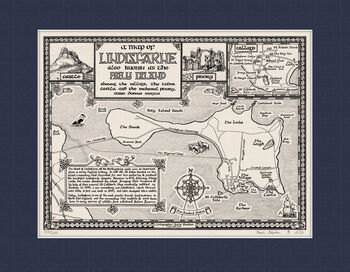 Lindisfarne Map Hand Drawn Fine Art Print, 11 of 12