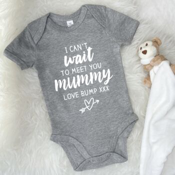 I Can't Wait To Meet You Love Bump Babygrow, 3 of 8