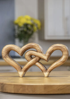 Wooden Entwined Hearts Valentine's Day Gift, 2 of 5