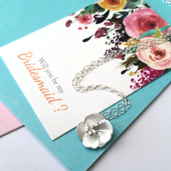 Sterling Silver Buttercup Flower Charm Necklace, 7 of 12