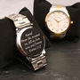 Gents Engraved Wrist Watch Silver And Gold Plated Alloy, thumbnail 3 of 5