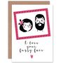 Love Your Fuzzy Face Anniversary Valentines Card, thumbnail 1 of 4