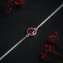 Sterling Silver July Ruby Birthstone Bracelet, thumbnail 2 of 6