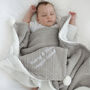 Personalised Grey Cable Knit Pom Pom Blanket, thumbnail 2 of 12