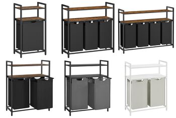 Laundry Hamper With Pull Out Bag And Shelves, 8 of 8