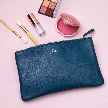 Personalised Monogram Leather Cosmetics Pouch, 6 of 9