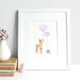 Personalised Baby Deer And Bluebird Bestfriends Picture, thumbnail 1 of 9