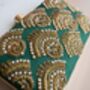 Sabrina, Bottle Green Silk Embroidered Clutch, thumbnail 5 of 7