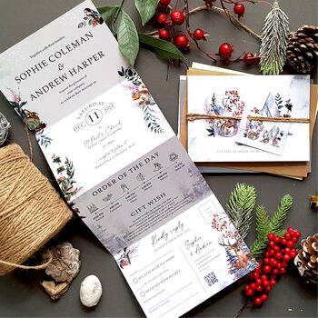 Winter Woodland Wedding Invitations Sample, 2 of 7