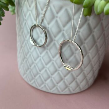 Hammered Leaf Pendant In Sterling Silver, 2 of 7