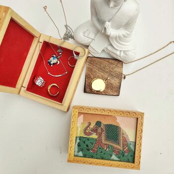 Handmade Elephant Wooden Indian Vintage Jewellery Box, 4 of 7
