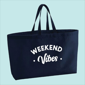 Weekend Vibes Premium Canvas Oversized Tote Bag, 5 of 7