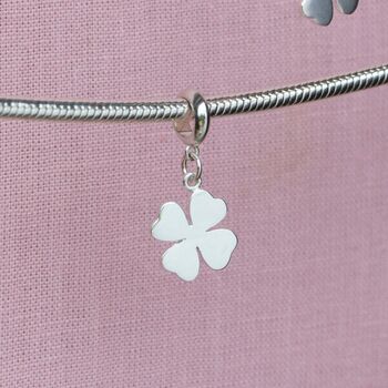 Sterling Silver Four Leaf Clover Charm, 4 of 7