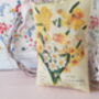 Daffodil Illustration Fabric Fragrant Gift Sachet, thumbnail 3 of 5