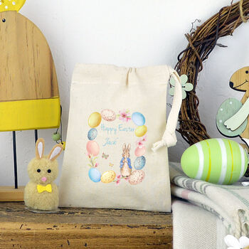 Personalised Drawstring Mini Easter Egg Bag, 2 of 2