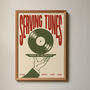 Serving Tunes Print | Music Poster | Home Decor | Vinyl | Illustration | Record | Bar | Trendy | Retro | Disco And House | Mid Century, thumbnail 1 of 11
