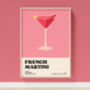 French Martini Print, thumbnail 1 of 7