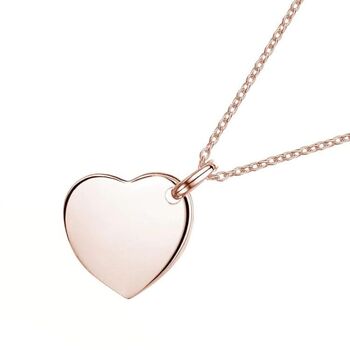Personalised Drop Heart Necklace 18 K Rose Gold Plate, 5 of 8