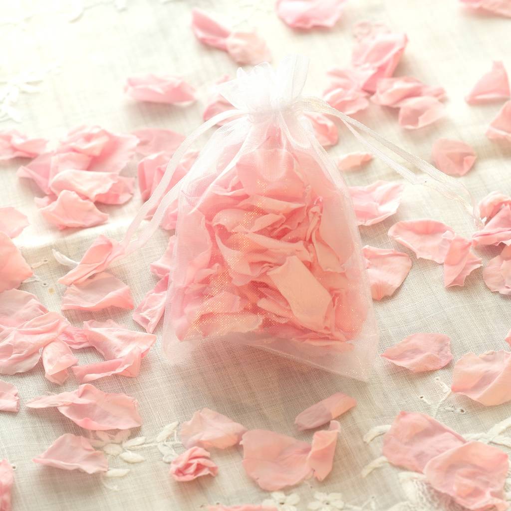 10 Biodegradable Pink Garden Rose Petal Confetti Bags By The Flower ...