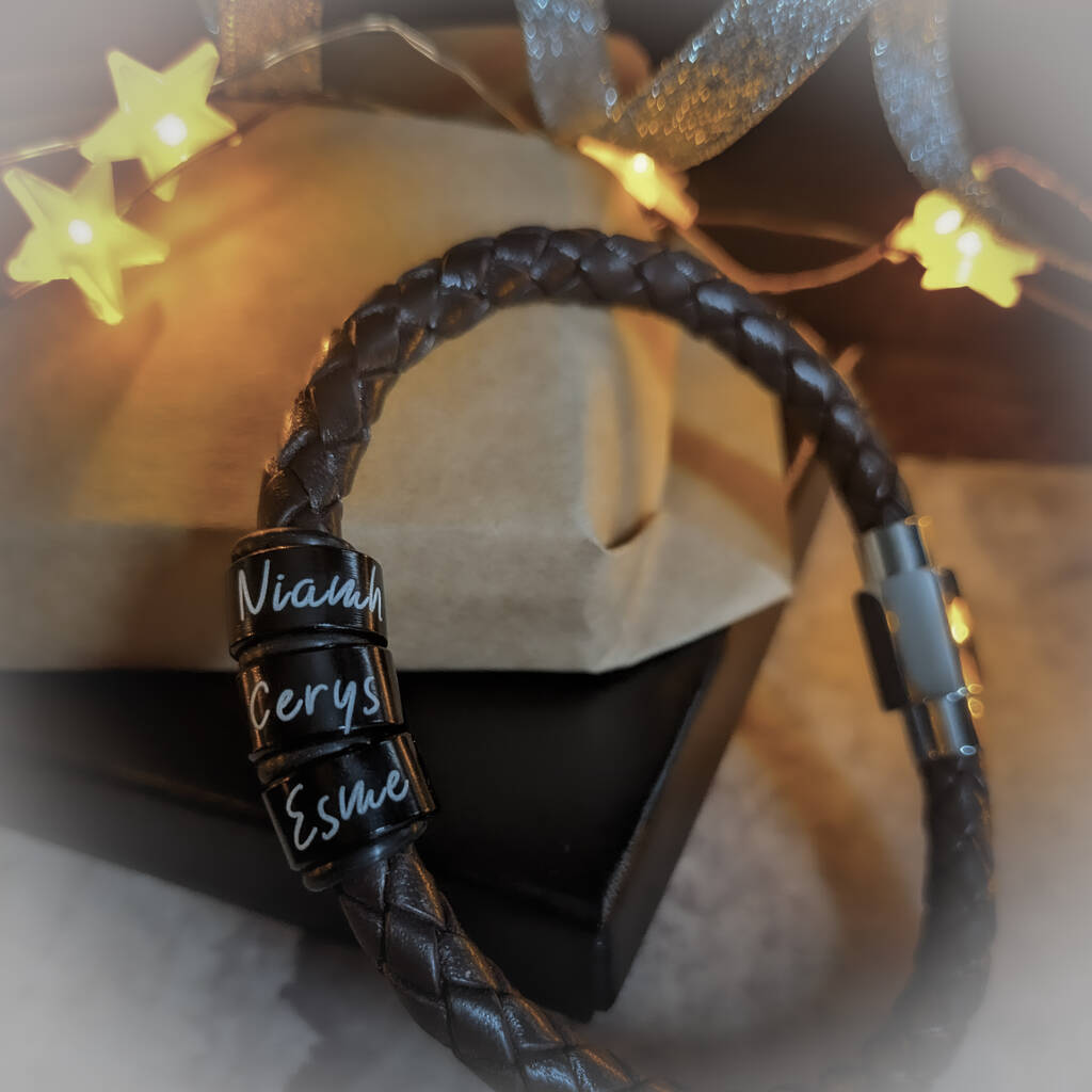 Personalised Bracelet For Men With Engraved Rings, 1 of 11