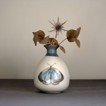 Small Ceramic Butterfly Bud Vase Navy, 3 of 3