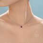 Tiny Black Cz Flower Necklace In Sterling Silver, thumbnail 6 of 12