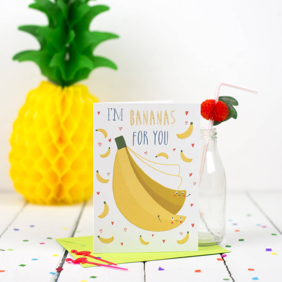 Bananas For You Card By Louise Wright Design