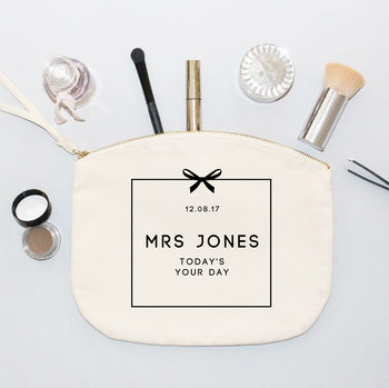 Personalised 'Mrs' Wedding Make Up Essentials Bag, 2 of 4