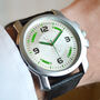 Engraved Wrist Watch With Green Detailing, thumbnail 1 of 3