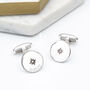 Personalised Diamond And Sterling Silver Cufflinks, thumbnail 1 of 4