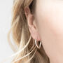 Sterling Silver Pear Hoops, thumbnail 2 of 5